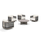 4-Person Patio Swivel Chair Set With Round Coffee Table