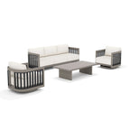 Sereno Patio Furniture Sofa Set with Swivel Chairs