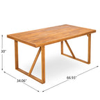 7- Piece Acacia Wood Outdoor Dining Set with Cream Cushions
