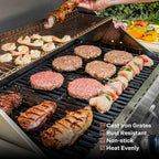 Larger 4-Burner Propane Gas Grills Stainless Steel Cabinet Style with Infrared Side Sear & Side Burners Knob Controls Built-In Thermometer with Stainless Steel Rotisserie Kit(2 Items)