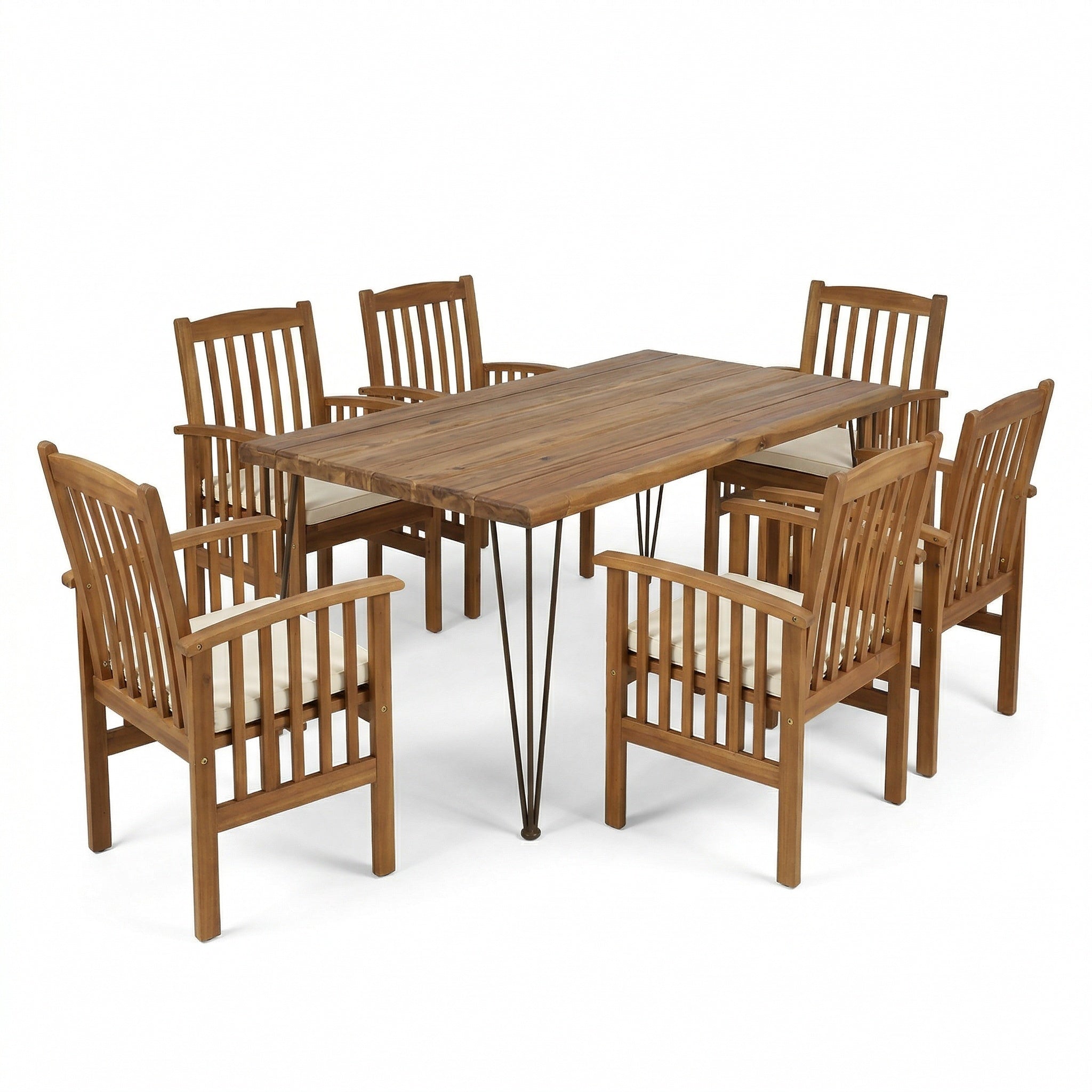 7- Piece Acacia Wood Outdoor Dining Set