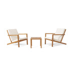 3- Piece Outdoor Chat Set with Table And 2 Adirondack Chairs - White / Brown Patina