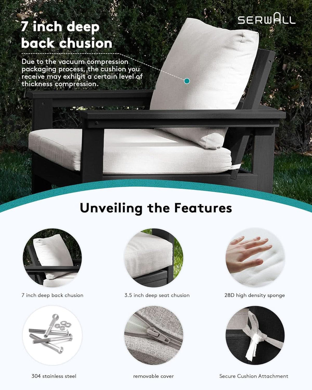 Outdoor Patio Furniture Set 7 Piece All Weather