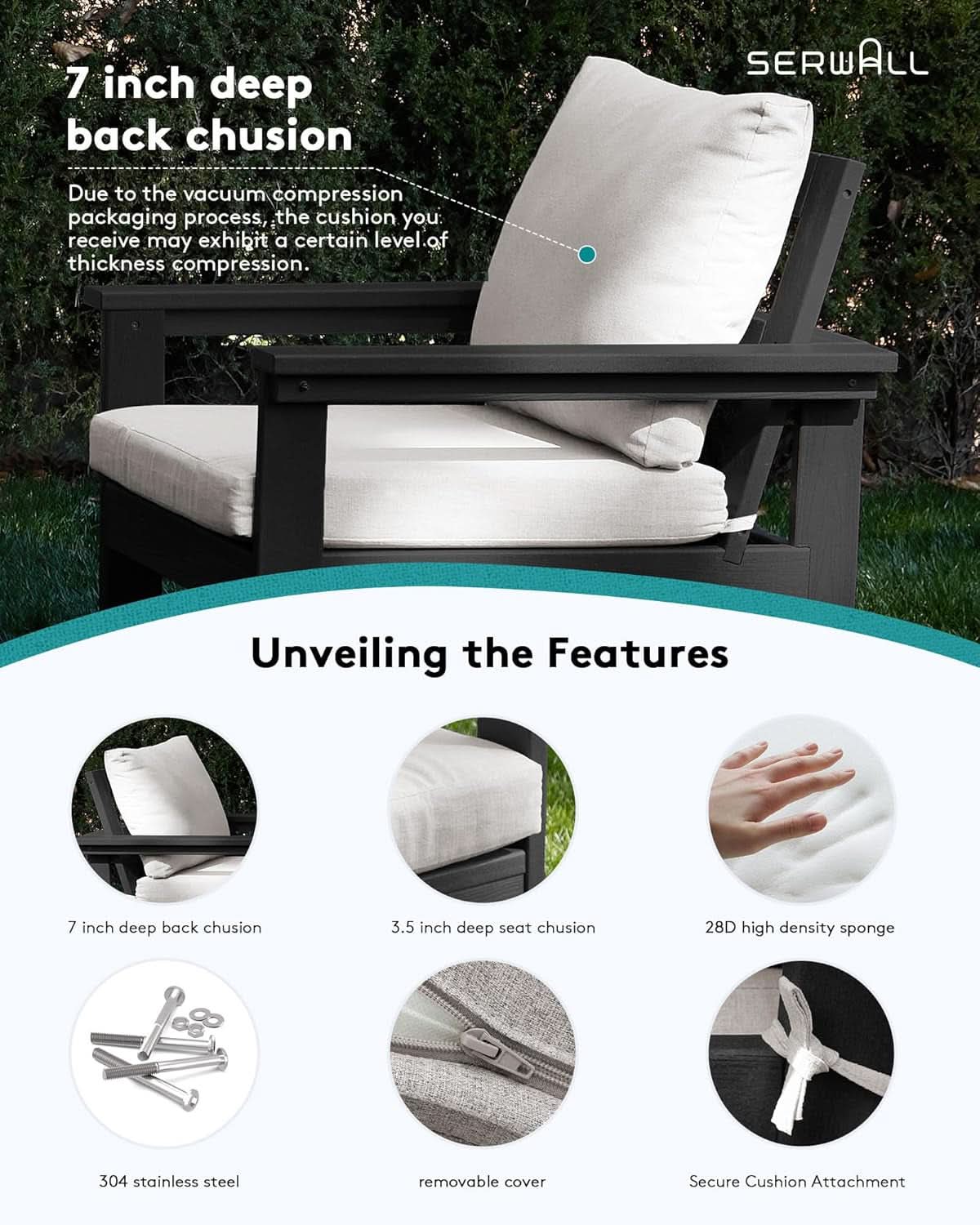 Outdoor Patio Furniture Set 7 Piece All Weather