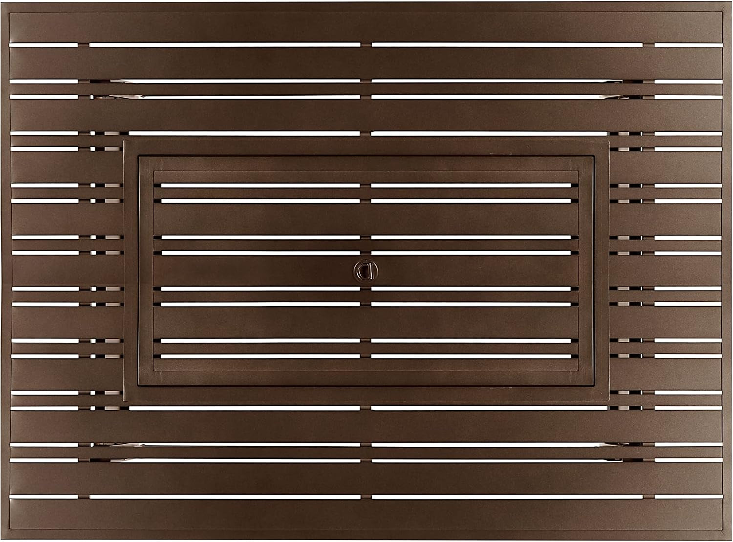 Rectangular 48 In. X 36 In. Aluminum Propane Fire Pit Table, Glass Beads, Two Covers, Lid, 57,000 Btus in Brown Finish