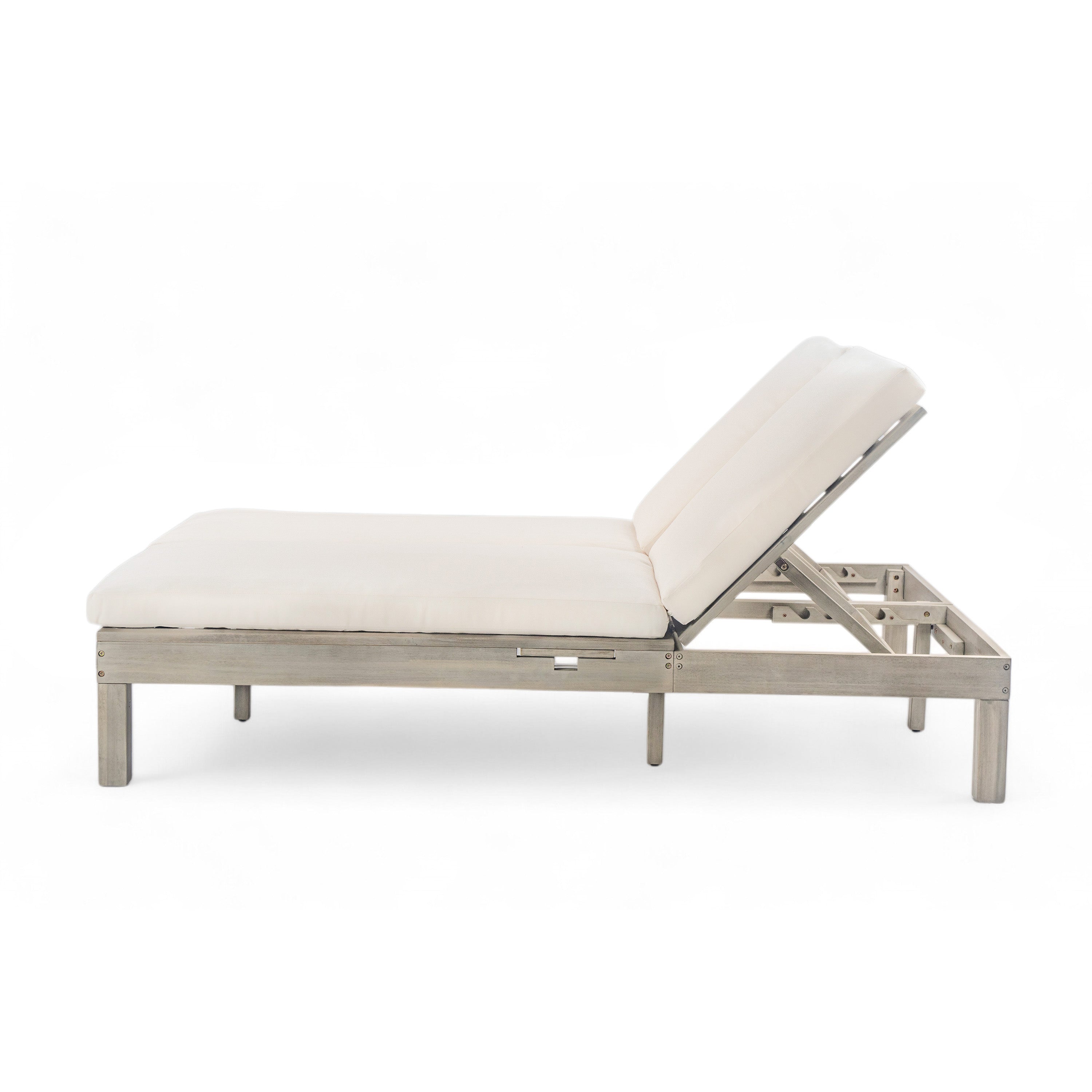 5-Position Adjustable Backrest Double Chaise Lounge Outdoor