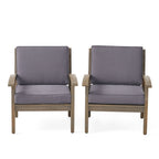 Peyton Club Chair Outdoor Seating Acacia Wood Dark Gray