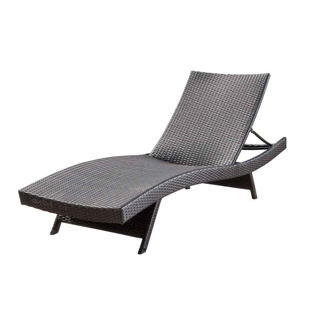 Outdoor Chaise Lounge with Adjustable Backrest and Foldable Legs