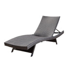 Outdoor Chaise Lounge with Adjustable Backrest and Foldable Legs