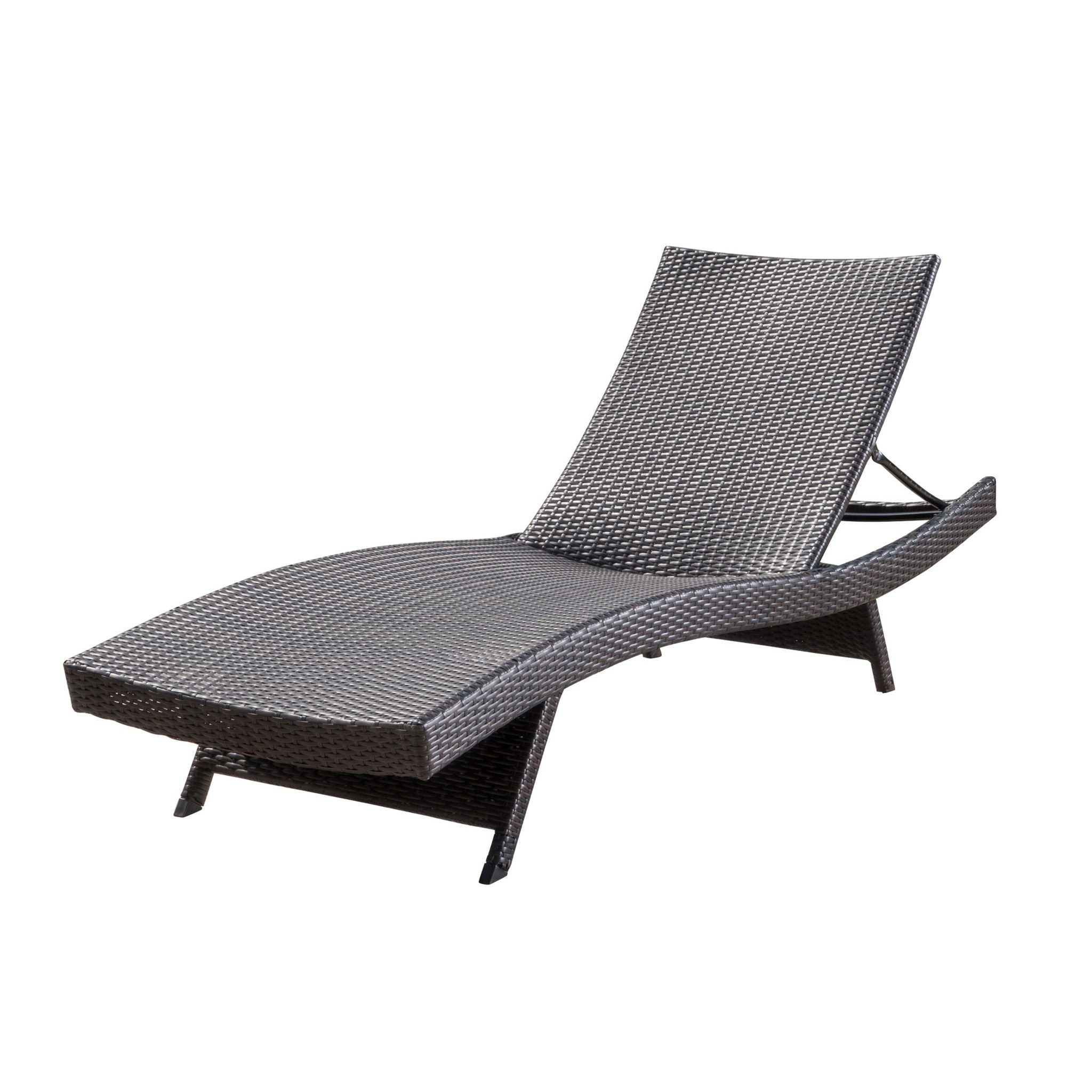 Outdoor Chaise Lounge with Adjustable Backrest and Foldable Legs