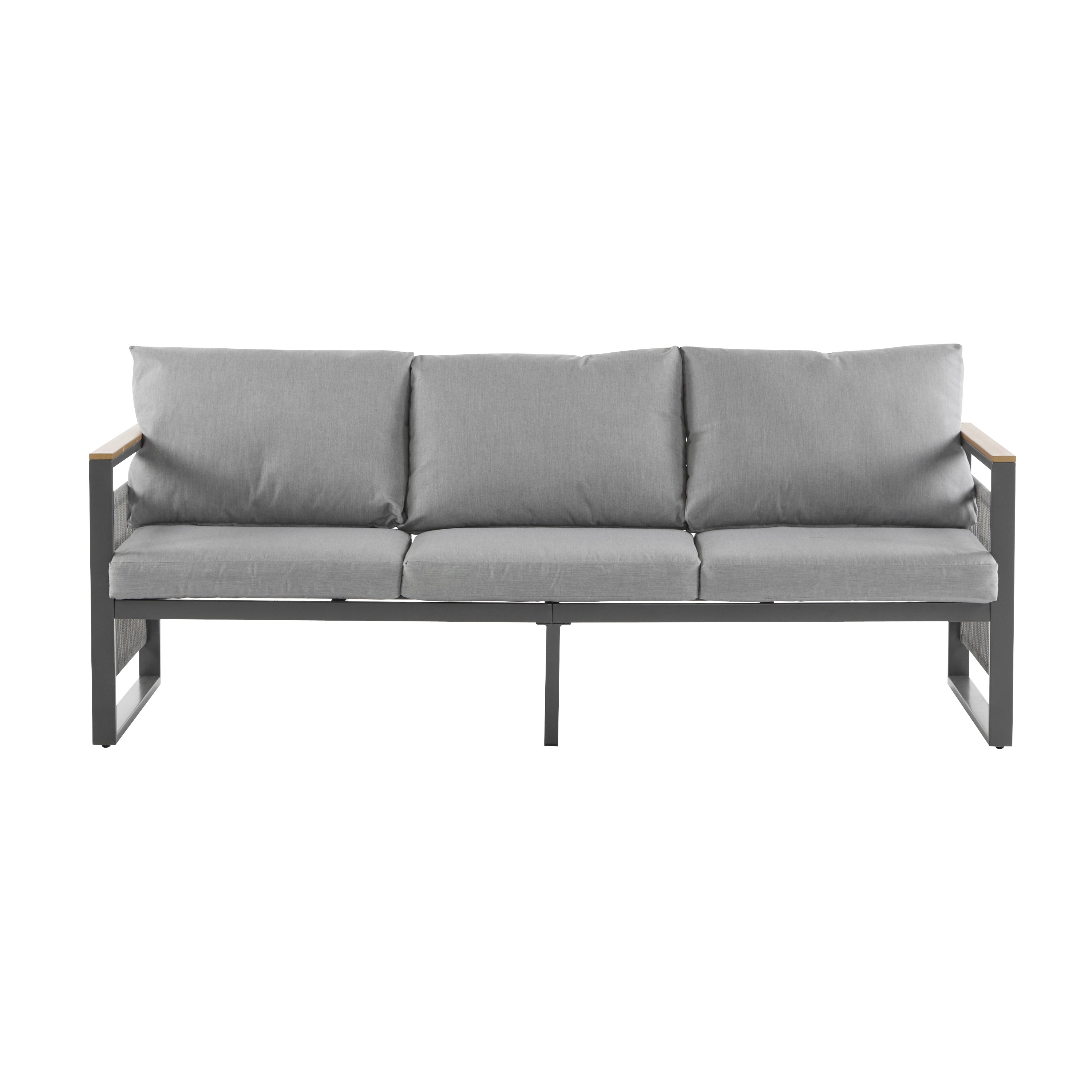 4-Piece Outdoor Metal Patio Furniture Set with Cushions
