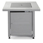 30 In. Gas Fire Pit Table with Cover, Black Glass