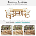 Outdoor Dining Set 5-Piece Patio Table And Chairs Set with Umbrella Hole