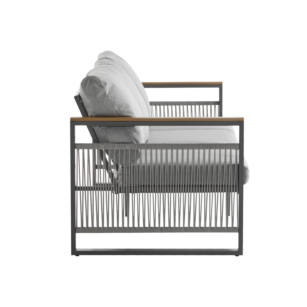 4-Piece Outdoor Metal Patio Furniture Set with Cushions