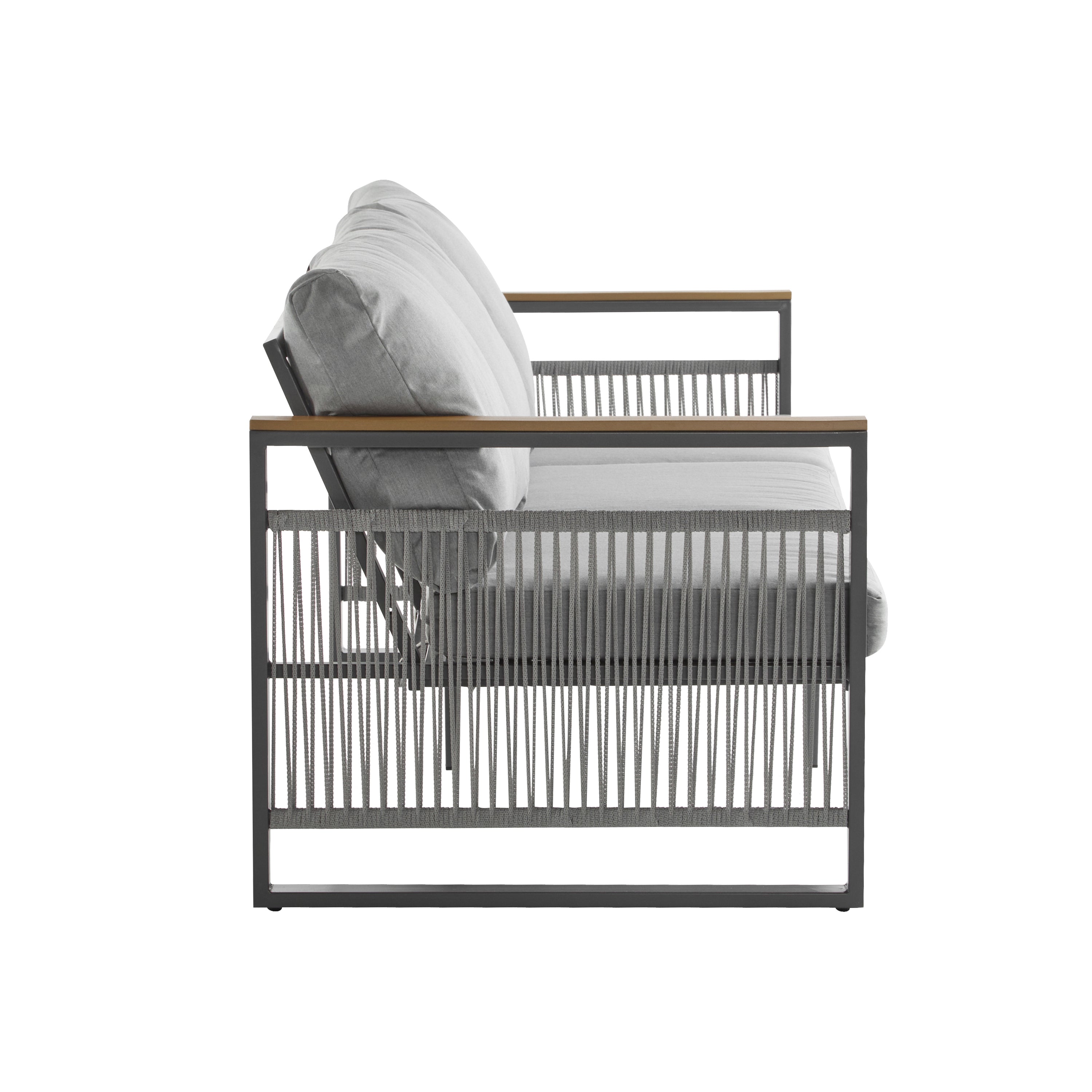 4-Piece Outdoor Metal Patio Furniture Set with Cushions