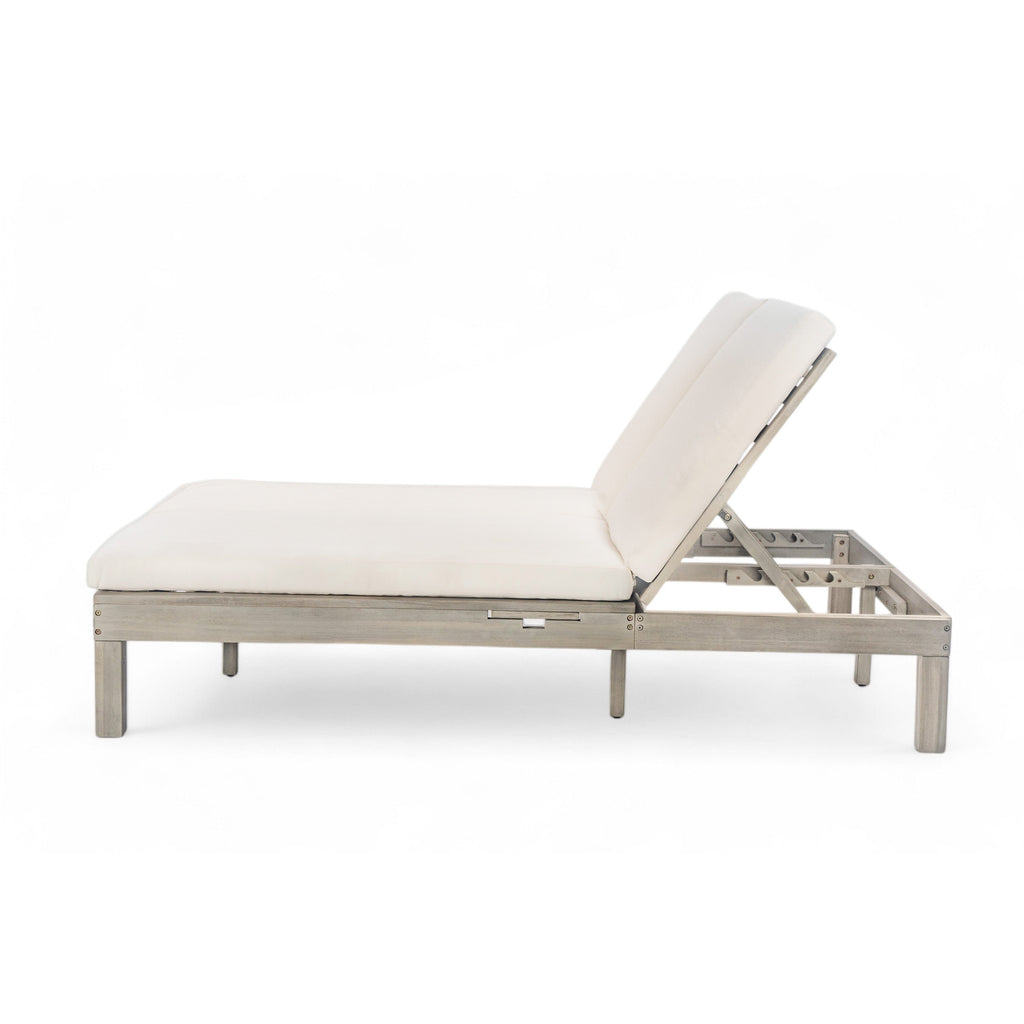 5-Position Adjustable Backrest Double Chaise Lounge Outdoor