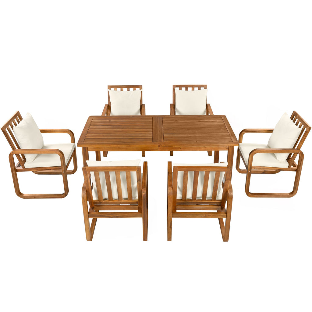 7- Piece Patio Dining Set Outdoor Dining Table and Chairs