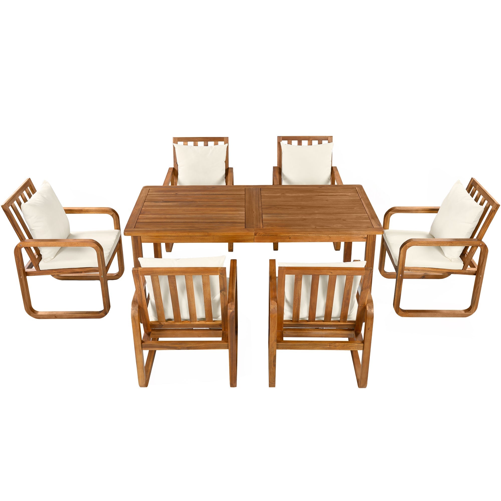 7- Piece Patio Dining Set Outdoor Dining Table and Chairs
