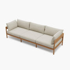 Modern Outdoor Patio Furniture Set, All-Weather Aluminium Conversation Sectional Sofa with Thick Cushions for Backyard, Garden, Porch, Couch, Beige