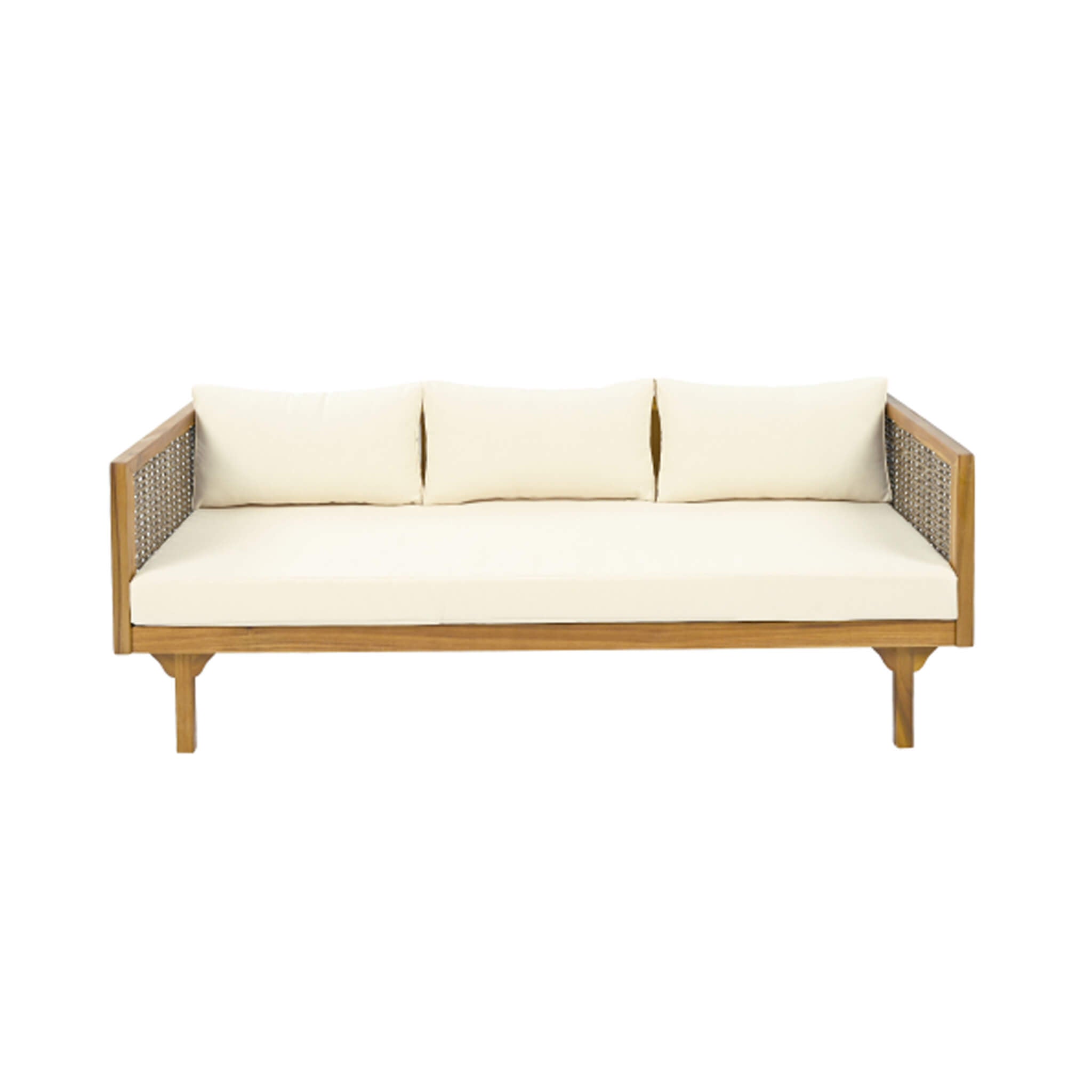 Alora 3-Seater Acacia Wood Daybed Sofa With Water-Resistant Cushions