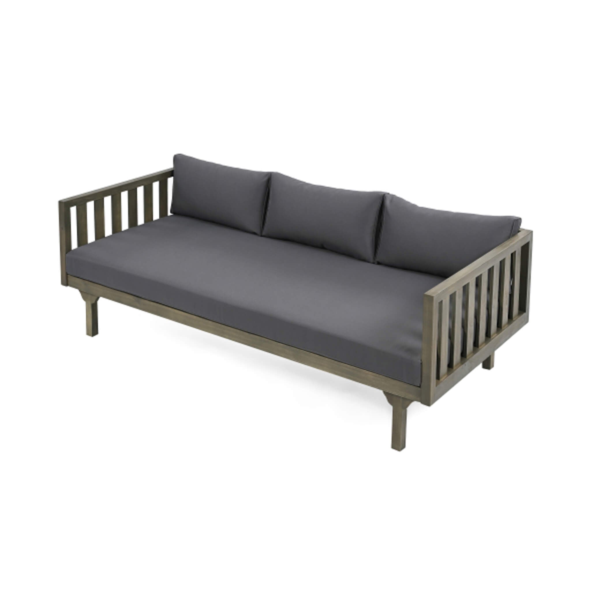 Alora 3-Seater Acacia Wood Daybed Sofa With Water-Resistant Cushions