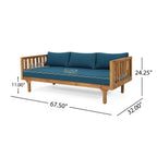 Alora 3-Seater Acacia Wood Daybed Sofa With Water-Resistant Cushions