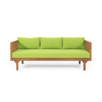 Alora 3-Seater Acacia Wood Daybed Sofa With Water-Resistant Cushions