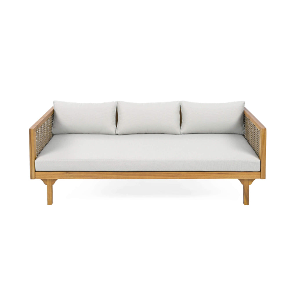 Alora 3-Seater Acacia Wood Daybed Sofa With Water-Resistant Cushions
