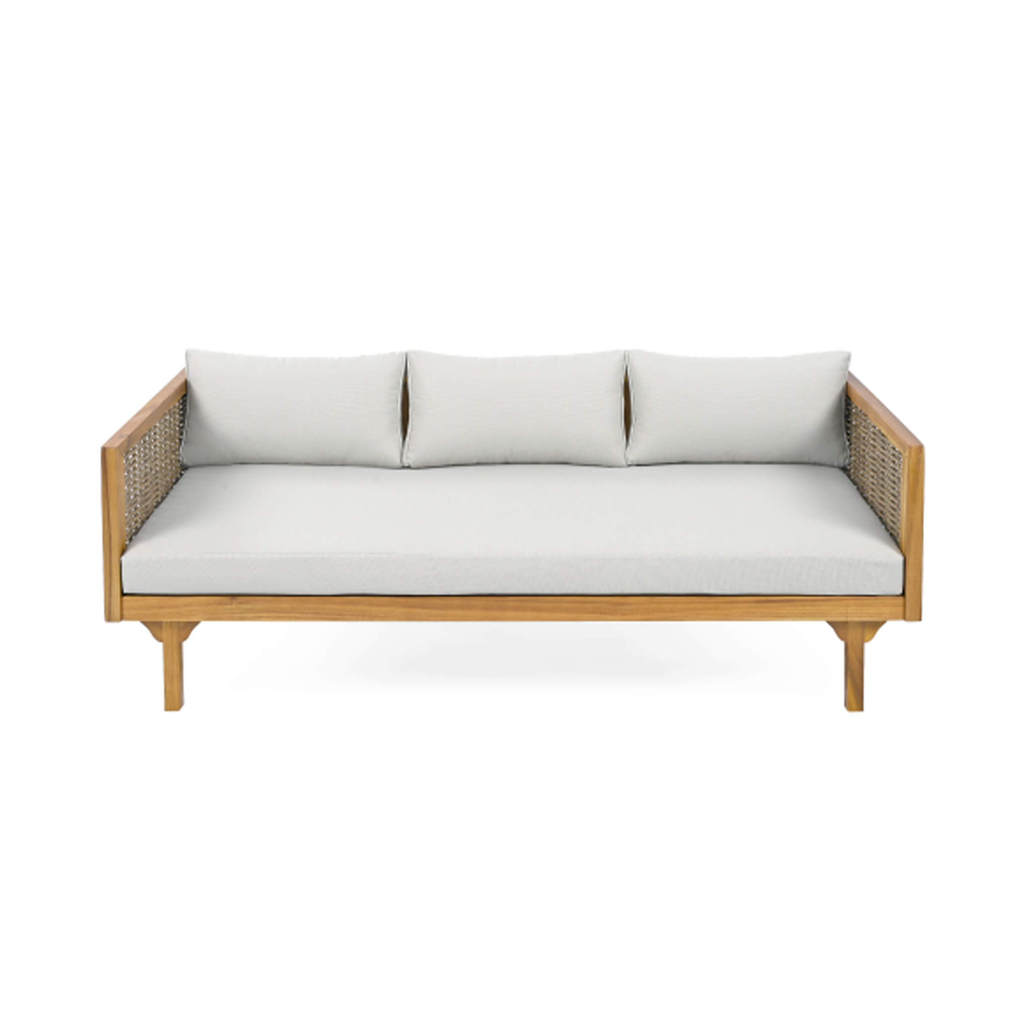 Alora 3-Seater Acacia Wood Daybed Sofa With Water-Resistant Cushions
