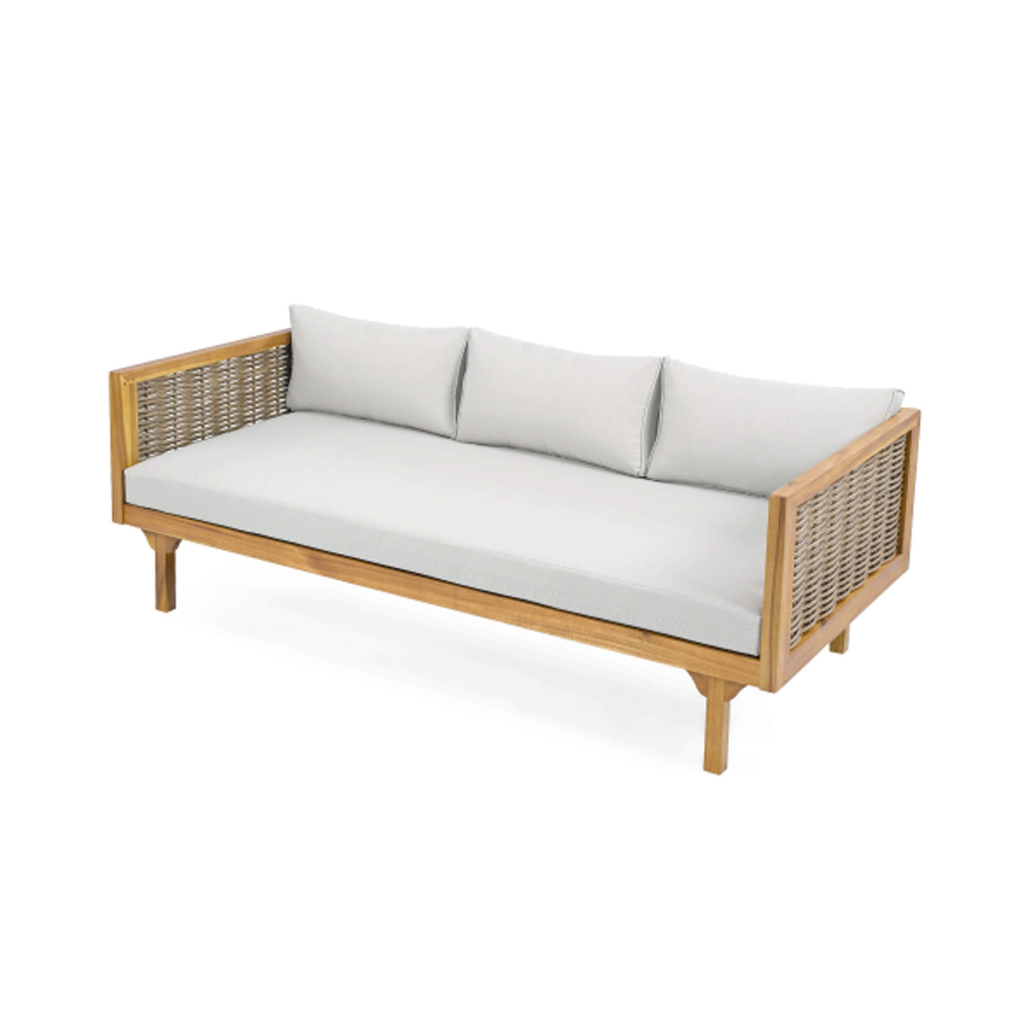 Alora 3-Seater Acacia Wood Daybed Sofa With Water-Resistant Cushions