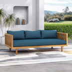 Alora 3-Seater Acacia Wood Daybed Sofa With Water-Resistant Cushions