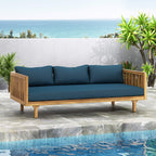 Alora 3-Seater Acacia Wood Daybed Sofa With Water-Resistant Cushions