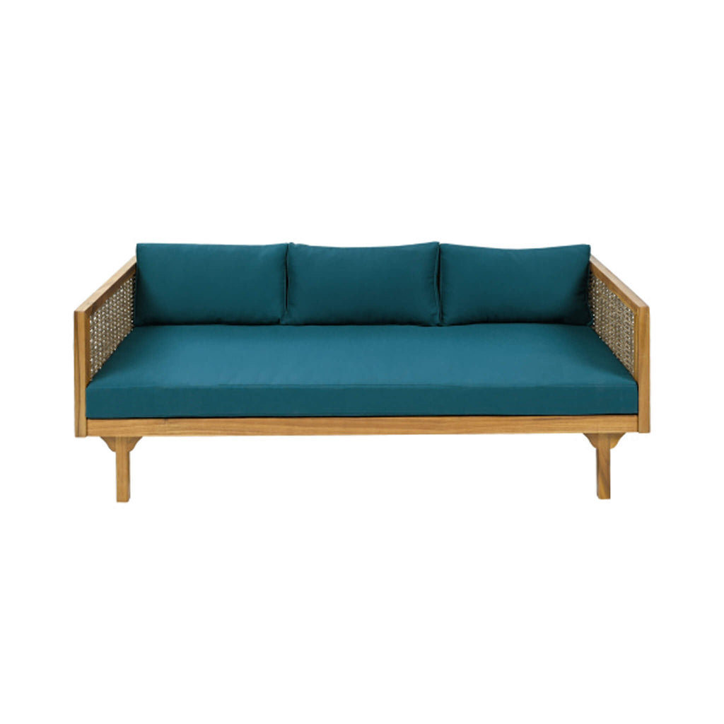 Alora 3-Seater Acacia Wood Daybed Sofa With Water-Resistant Cushions