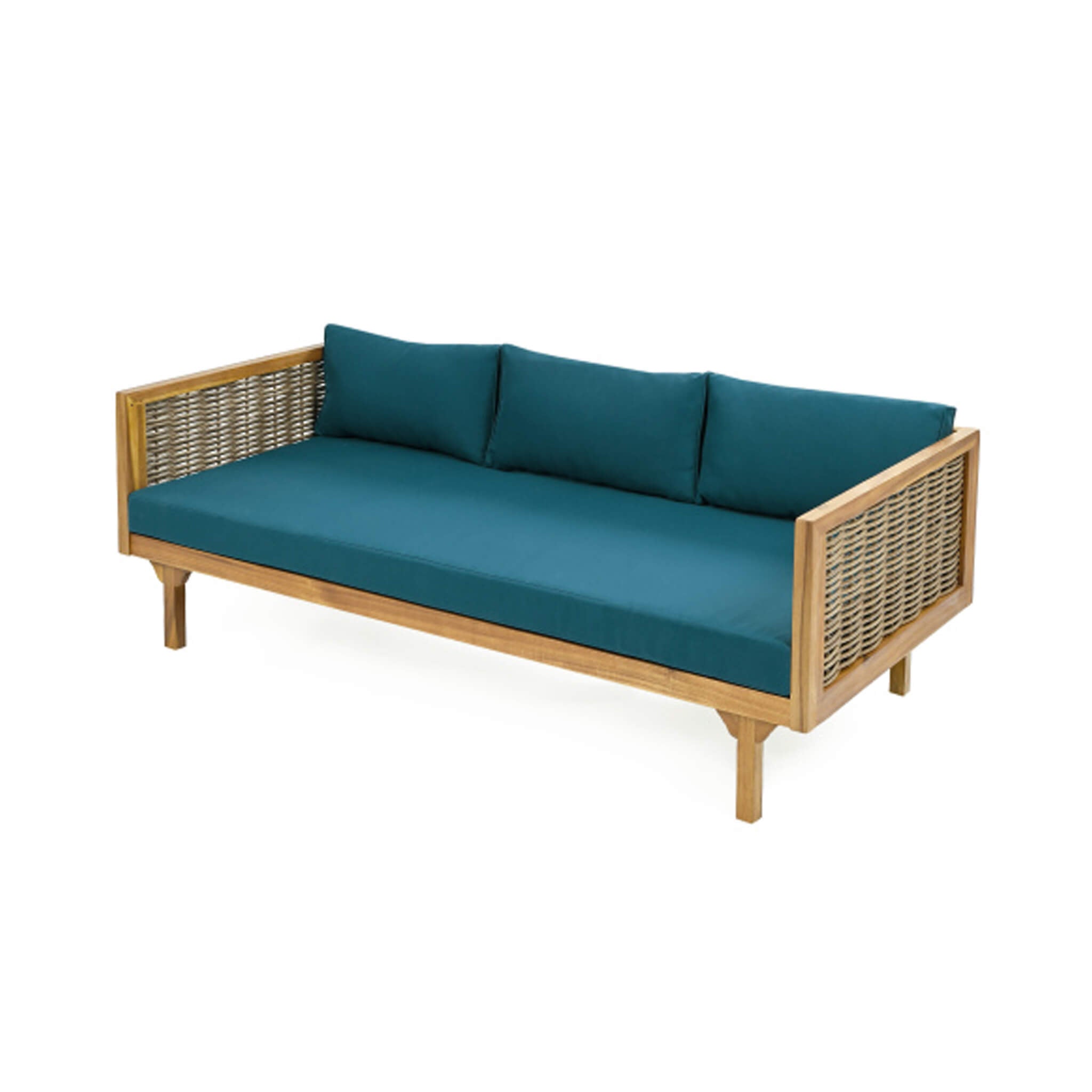 Alora 3-Seater Acacia Wood Daybed Sofa With Water-Resistant Cushions