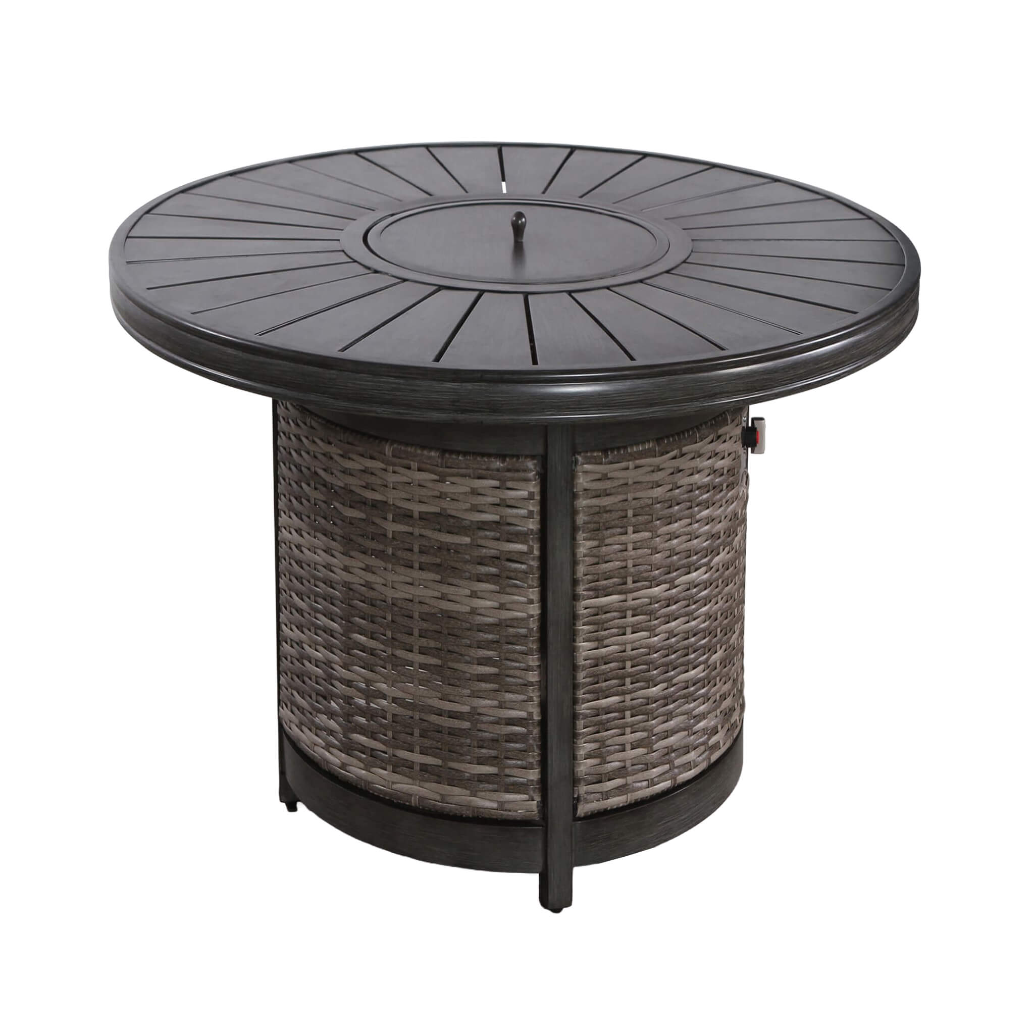 Alora 52-Inch Propane Fire Pit Wicker Table With Aluminum Top