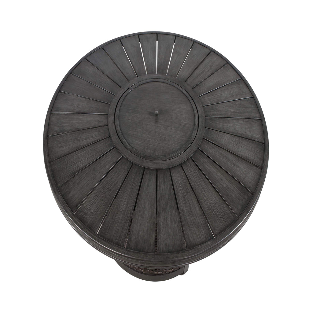 Alora 52-Inch Propane Fire Pit Wicker Table With Aluminum Top