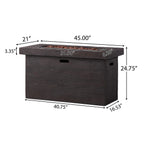 Alora Luxury 45-Inch 50K BTU Rectangular MGO LP Fire Pit