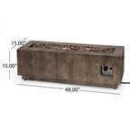 Alora 48-Inch Modern 50K BTU Outdoor Rectangular Propane Gas Fire Pit With Lava Rocks