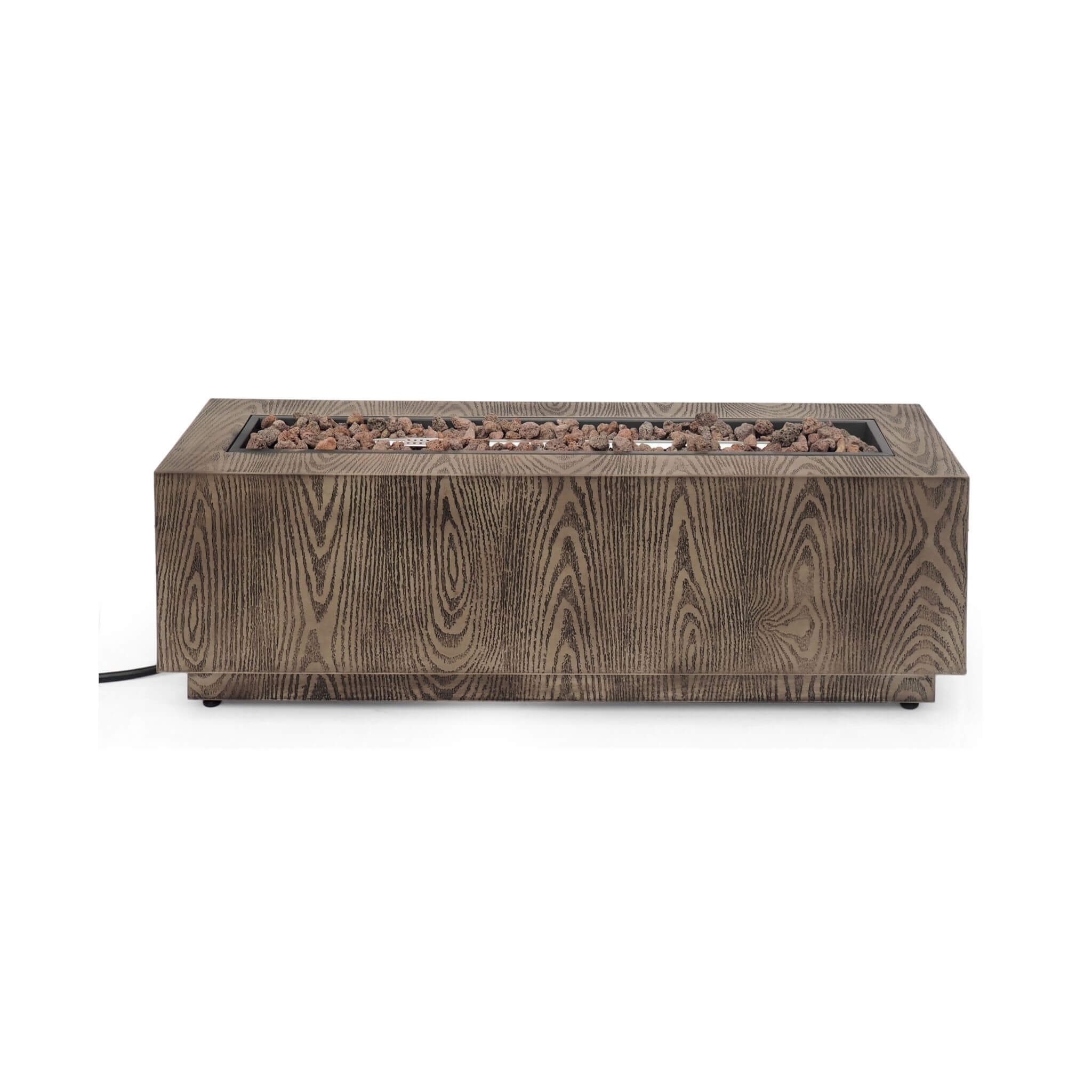 Alora 48-Inch Modern 50K BTU Outdoor Rectangular Propane Gas Fire Pit With Lava Rocks