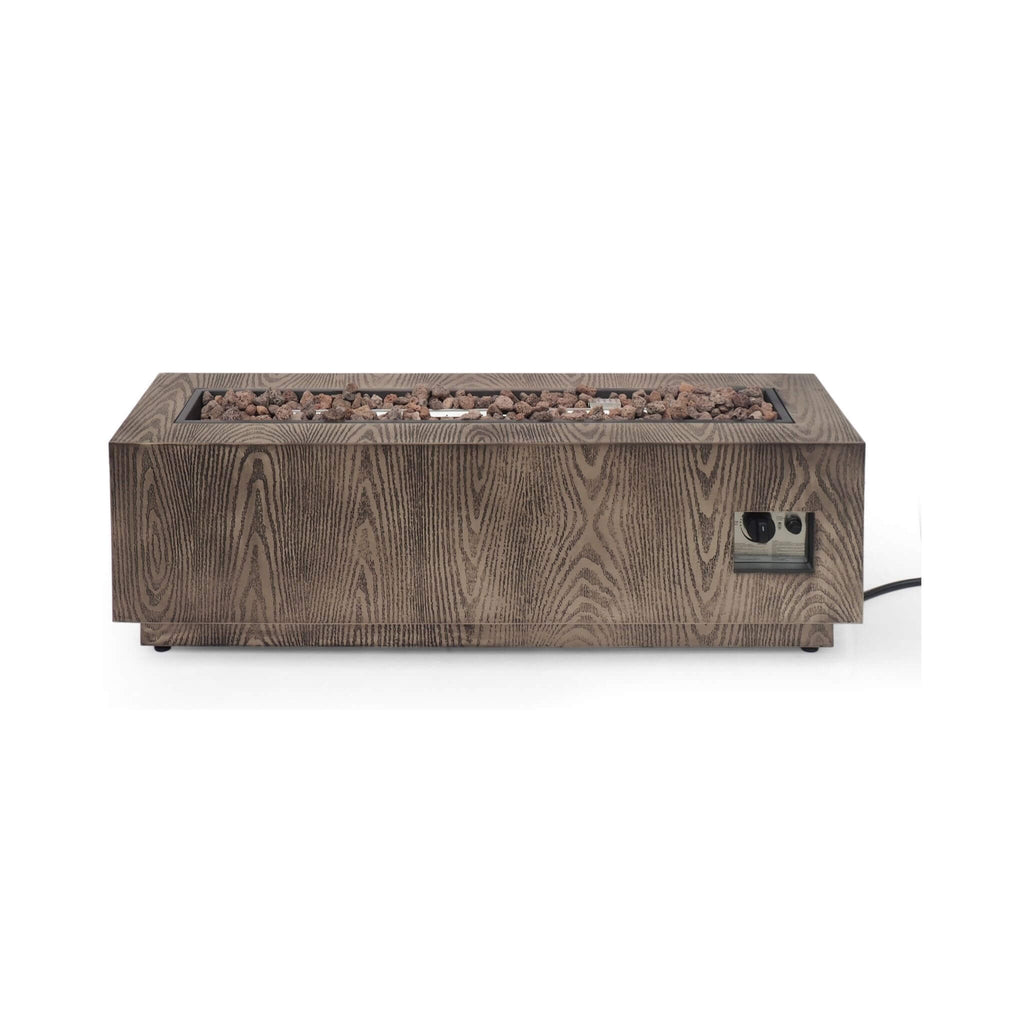 Alora 48-Inch Modern 50K BTU Outdoor Rectangular Propane Gas Fire Pit With Lava Rocks