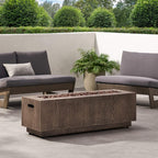Alora 48-Inch Modern 50K BTU Outdoor Rectangular Propane Gas Fire Pit With Lava Rocks