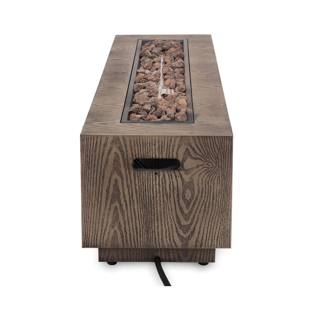 Alora 48-Inch Modern 50K BTU Outdoor Rectangular Propane Gas Fire Pit With Lava Rocks