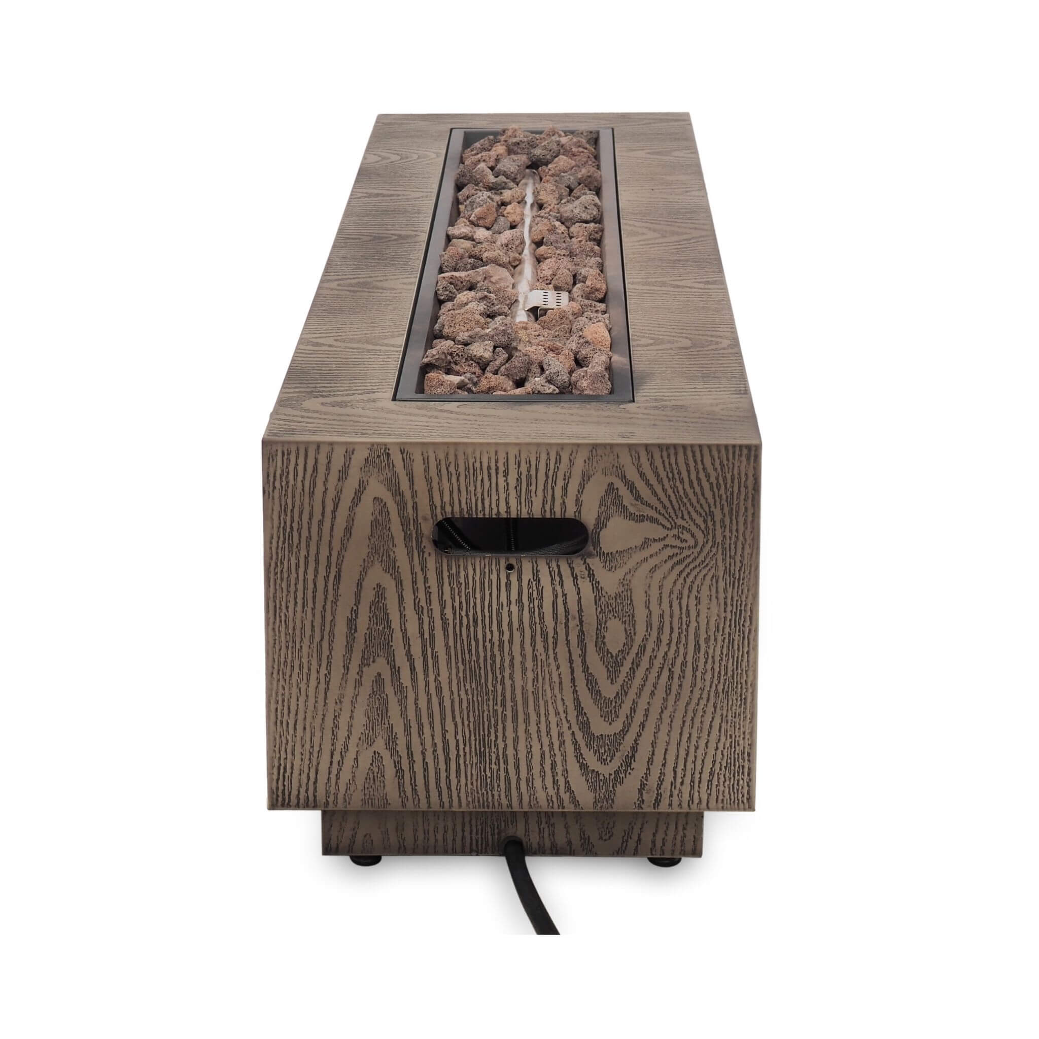 Alora 48-Inch Modern 50K BTU Outdoor Rectangular Propane Gas Fire Pit With Lava Rocks