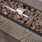 Alora 48-Inch Modern 50K BTU Outdoor Rectangular Propane Gas Fire Pit With Lava Rocks