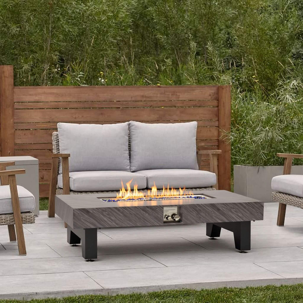Alora 54-Inch Modern Outdoor Propane Fire Pit Table with Waterproof Cover