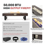 Alora 54-Inch Modern Outdoor Propane Fire Pit Table with Waterproof Cover