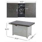 Alora Premium 50K BTU Rectangle Outdoor Aluminum Fire Pit Table
