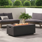 Alora Premium Outdoor Contemporary 40K BTU Rectangular Propane Gas Fire Pit Table