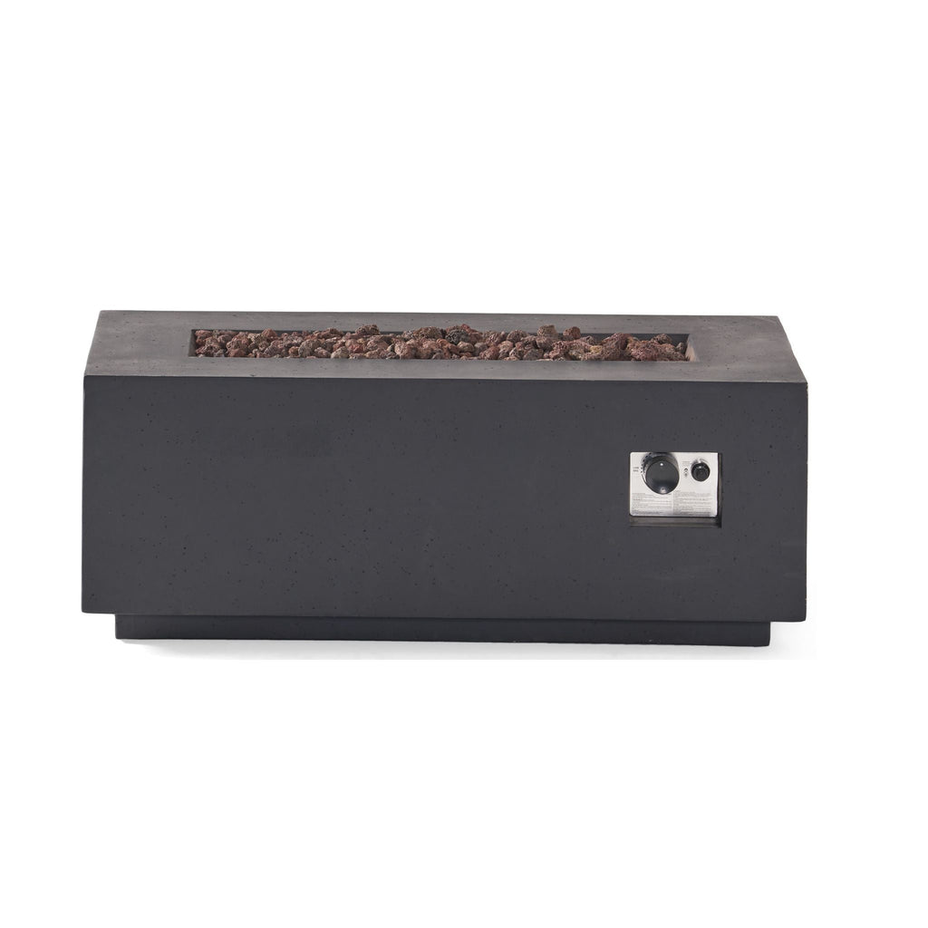 Alora Premium Outdoor Contemporary 40K BTU Rectangular Propane Gas Fire Pit Table