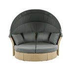 Alora Premium Outdoor Garden Wicker Rattan Patio Daybed With Retractable Canopy